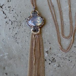 MBellish Double Chain Smoke Crystal Necklace